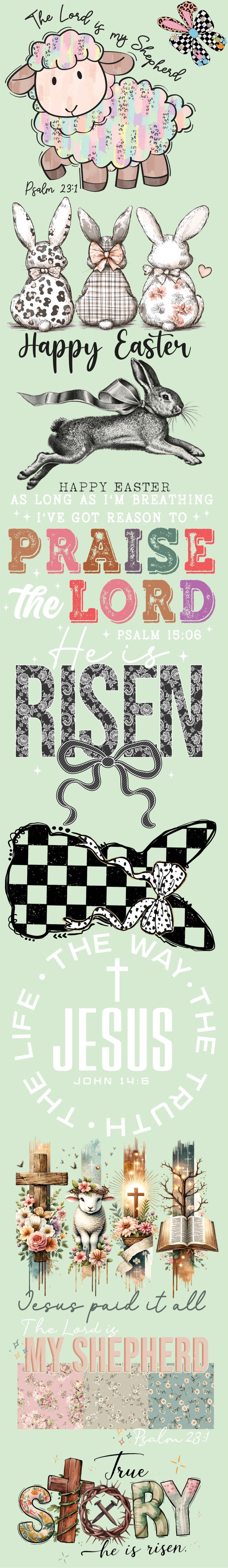 Premade Gang Sheet 12"x83" Easter