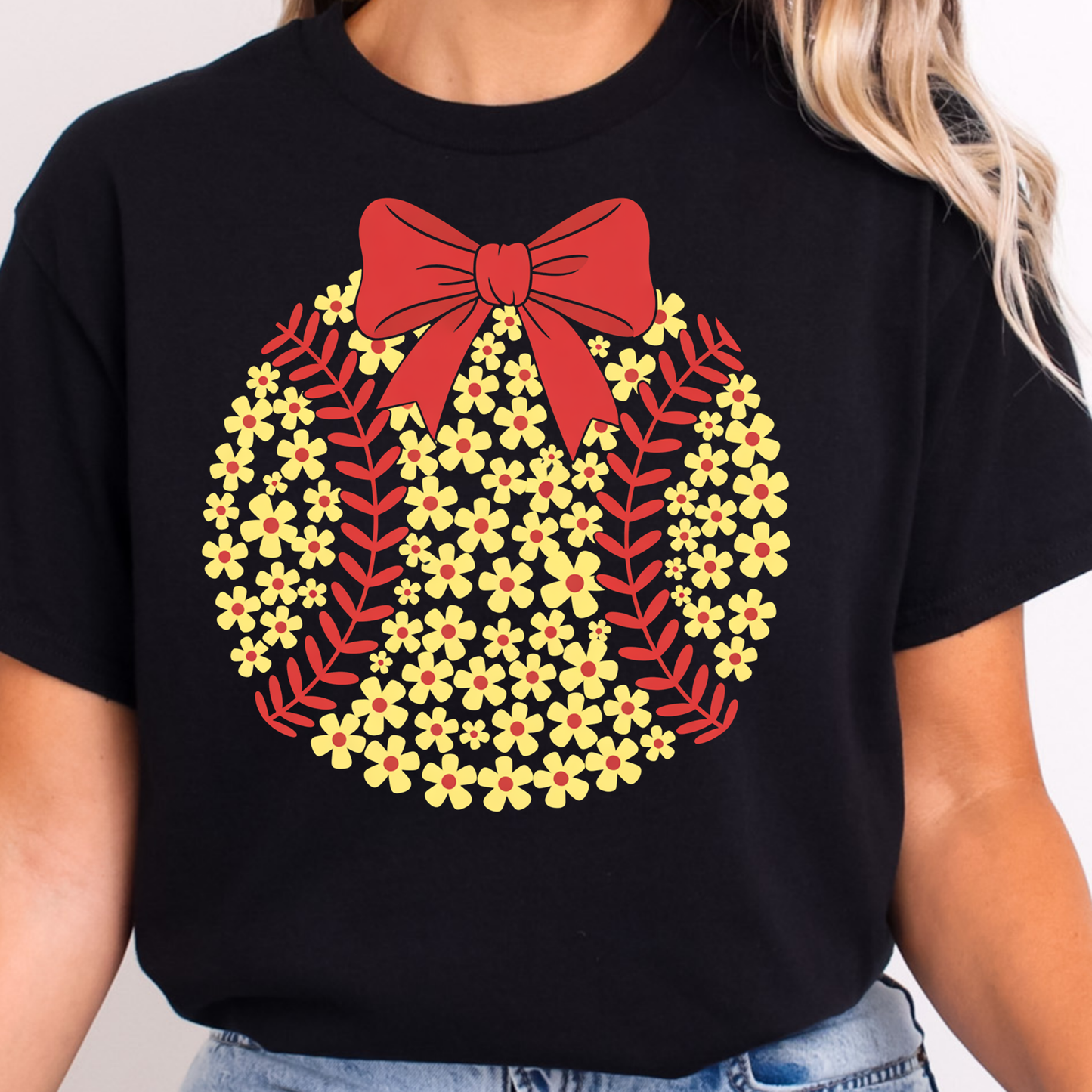 Softball Flowers with Bow
