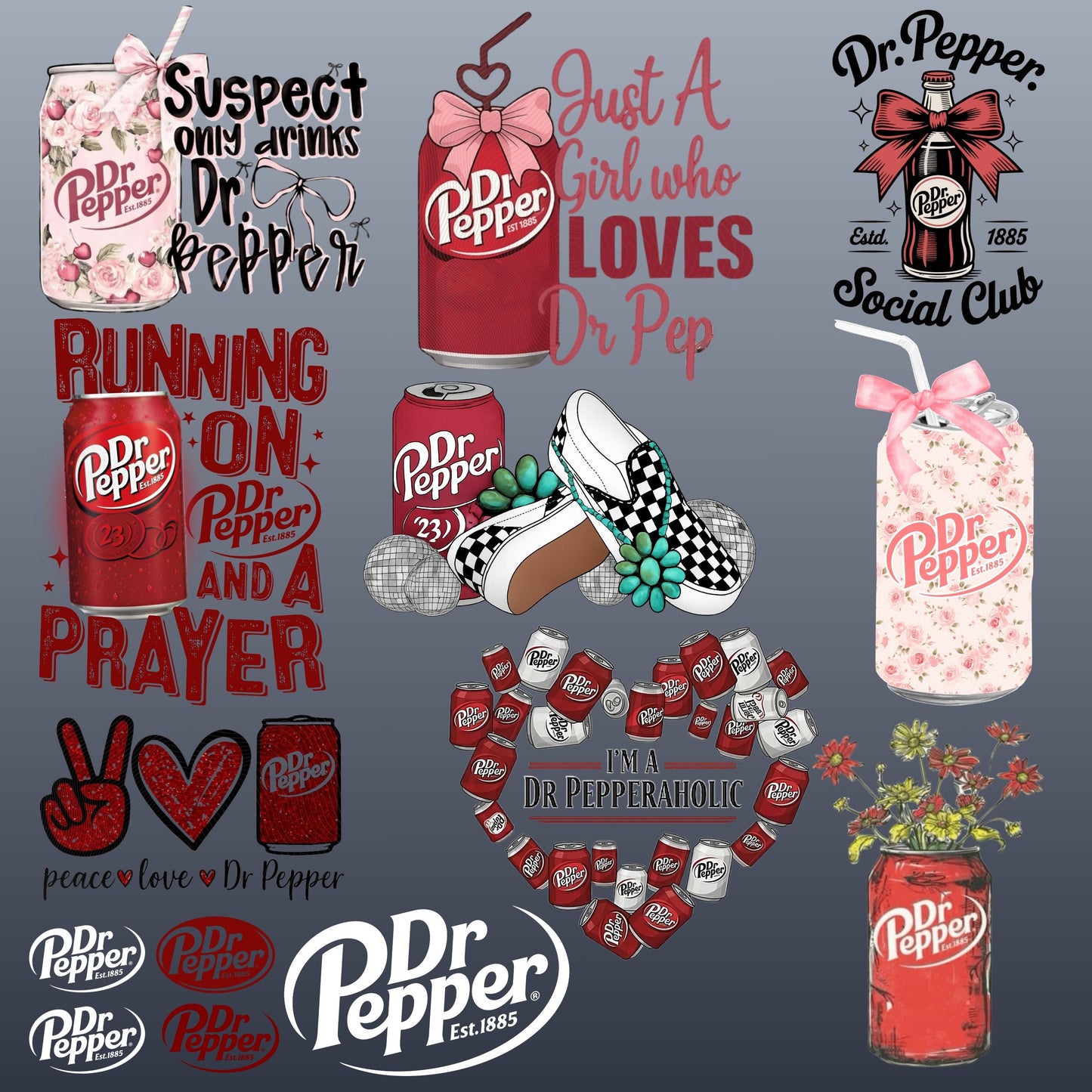 Premade Gang Sheet 12"x83" Dr. Pepper