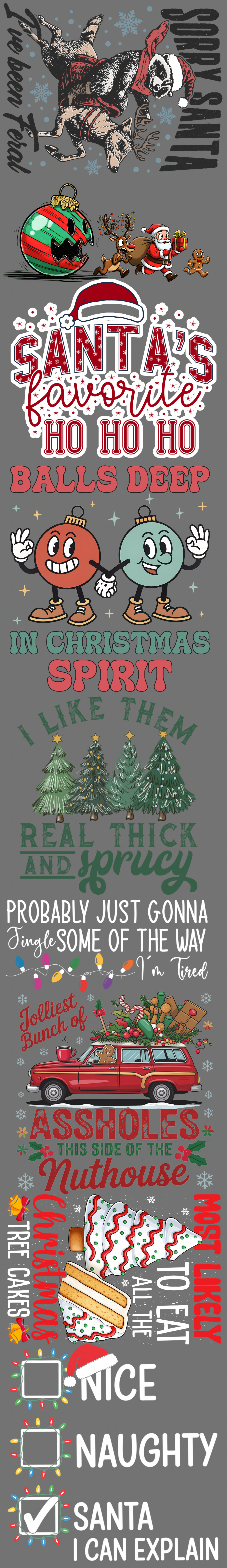 Premade Gang Sheet 12"x83" Silly Christmas