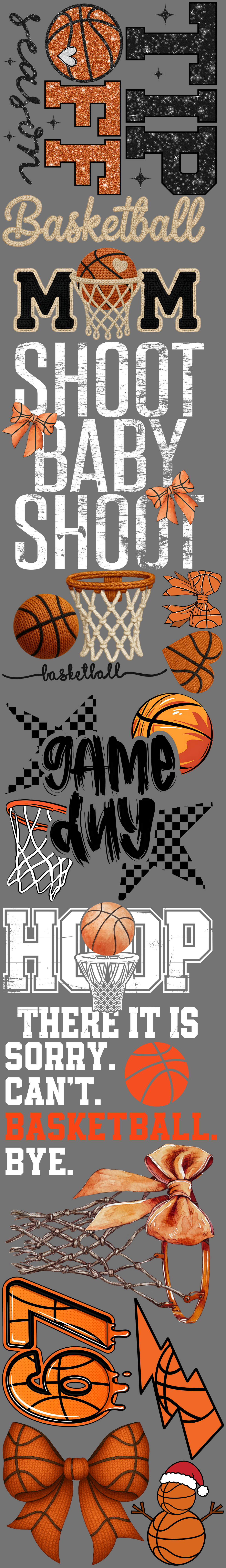Premade Gang Sheet 12"x83" Basketball