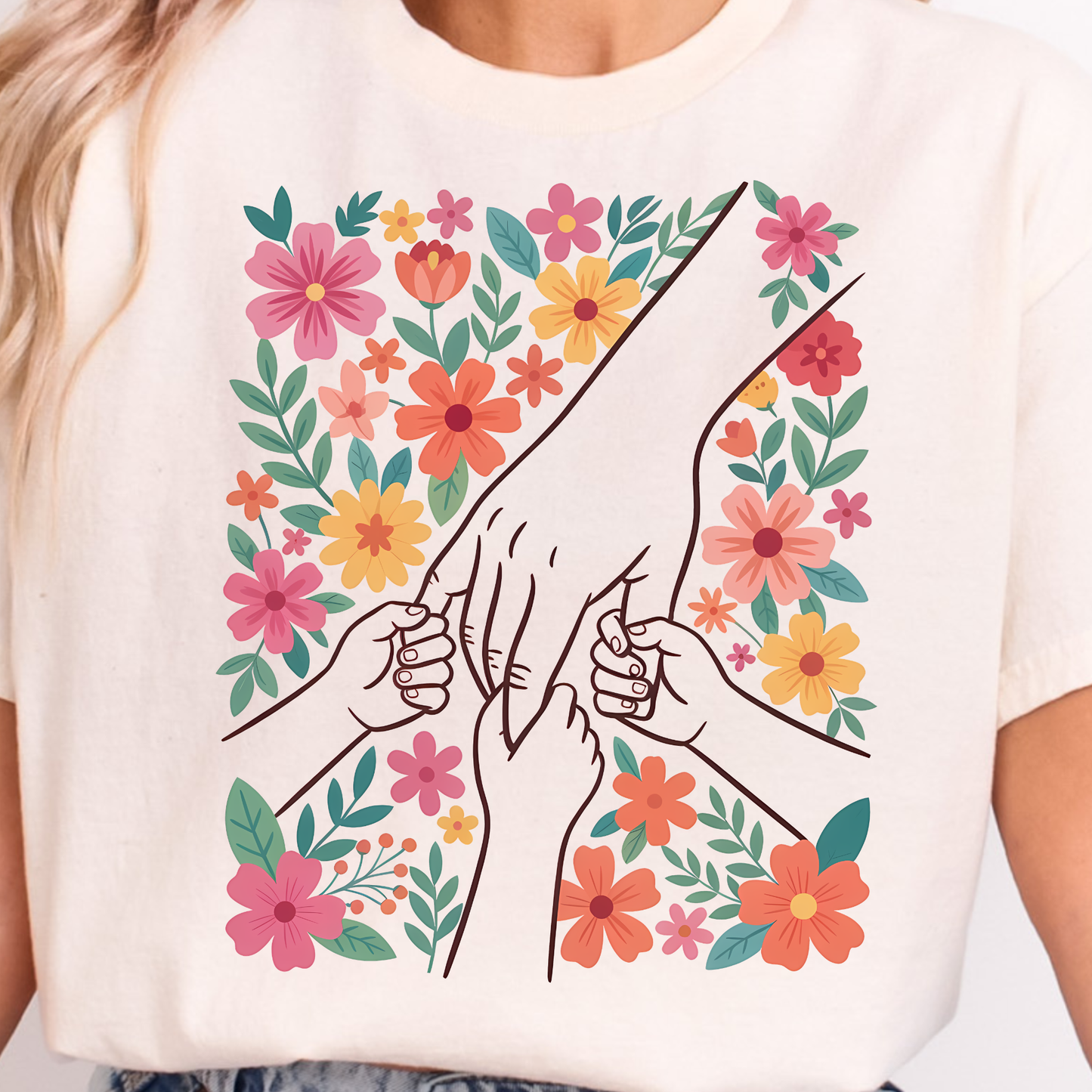 Floral Mothers Hands 1-3 children
