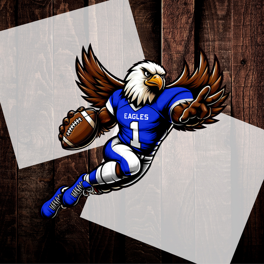 Eagles Football- Blue DIGITAL DOWNLOAD, DTF PRINT, OR SOFTSTYLE SHIRT