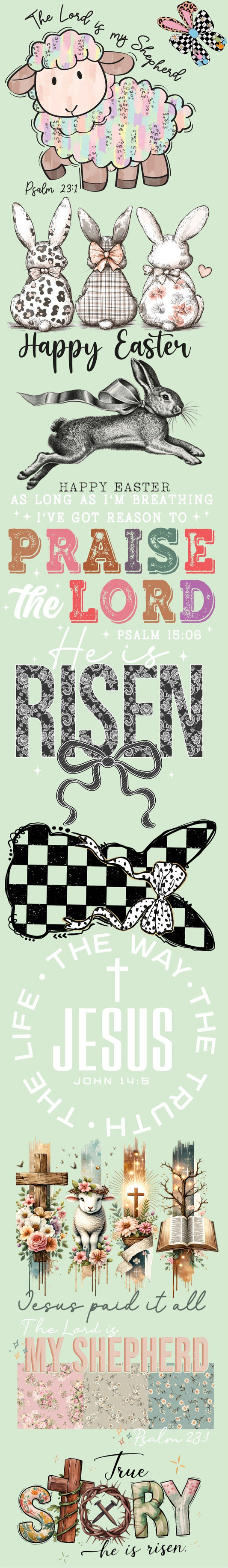 Premade Gang Sheet 12"x83" Easter