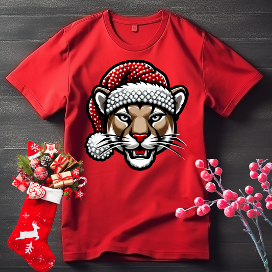 Cougar Christmas Faux Rhinestone Direct To Film Prints