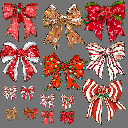 Premade Gang Sheet 12"x83" christmas Bows
