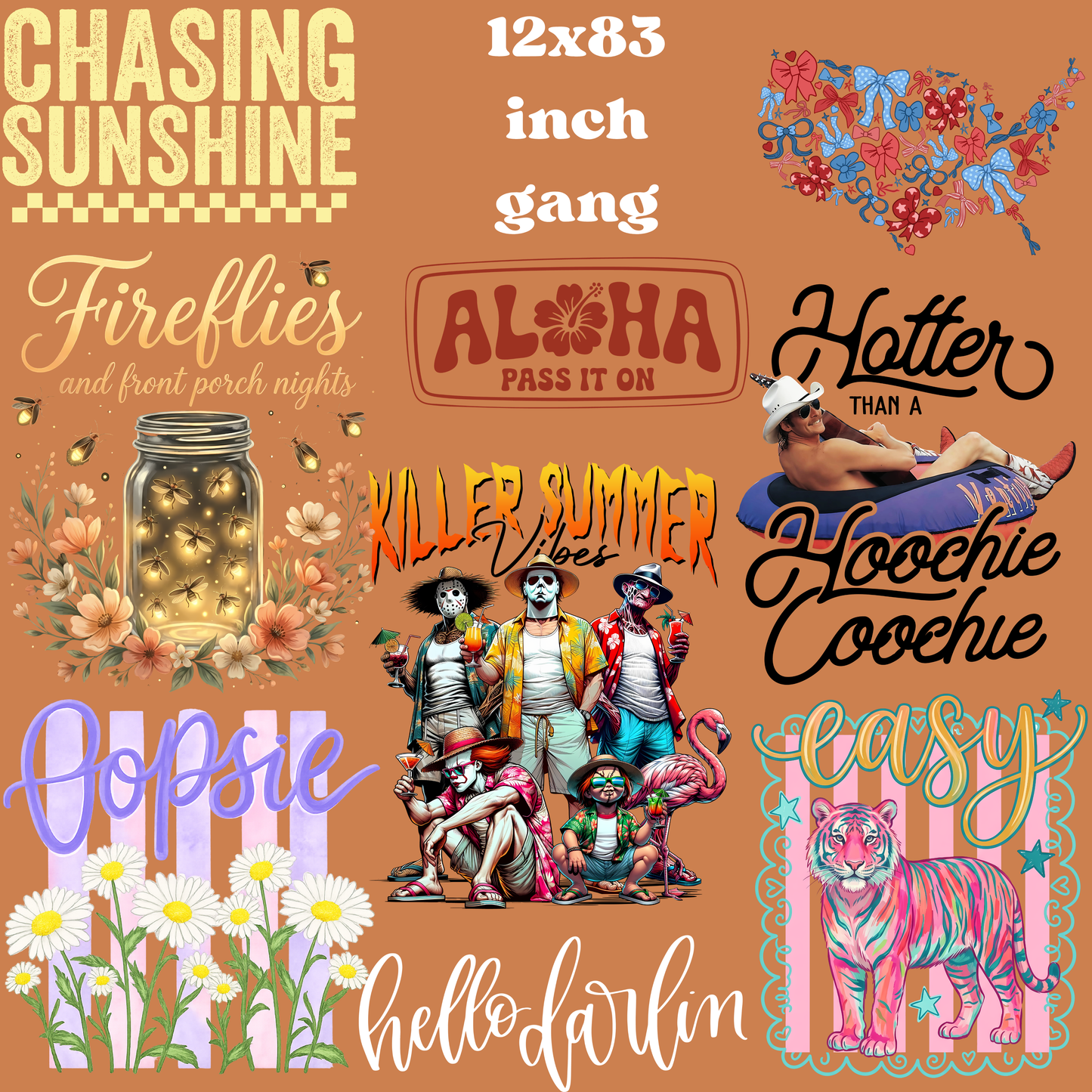 Premade Gang Sheet 12"x83" Summertime